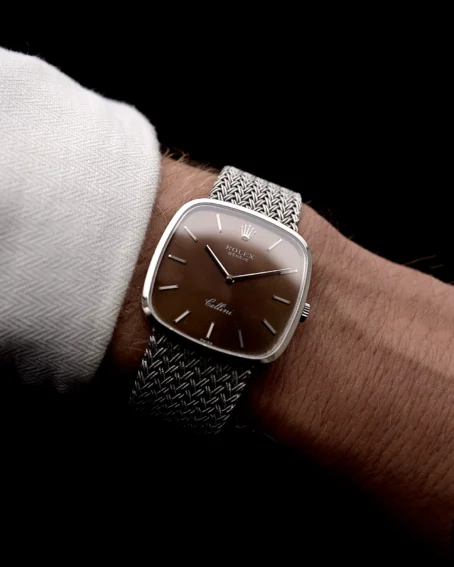 Rolex Cellini 18k Square Tropic 1976